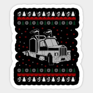 Trucker Christmas Sweater Sticker